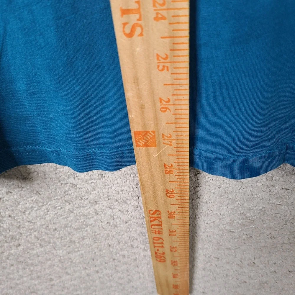 Guess Shirt Mens XXL Blue Teal Embroidered Logo Short Sleeve Tee Casual - Picture 8 of 9